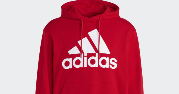 adidas Essentials French Terry Big Logo Hoodie - Red | Free