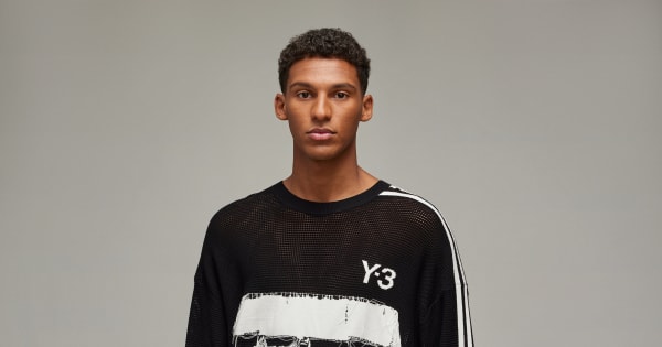adidas Y-3 Graphic Knit Crew Sweater - Black | Free Shipping