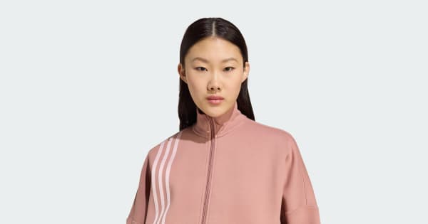 adidas Off Placed 3-Stripes Zip Up - Pink | Free Shipping with