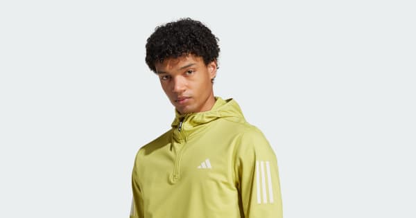 adidas Own The Run Winterized Hooded Half-Zip - Green | Free