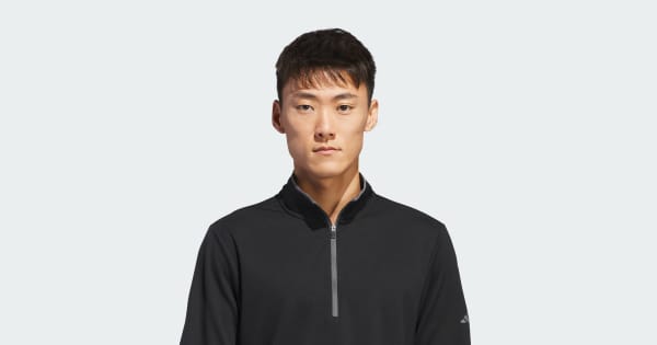 adidas Men's Lightweight Half-Zip Top - Black | Free