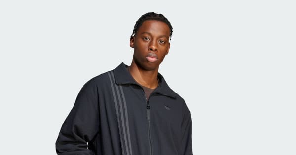 adidas Fashion Seersucker Firebird Track Top - Black | Free