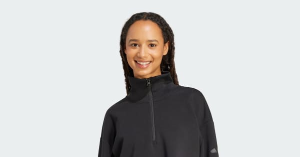 adidas Soft Lux Quarter-Zip - Black | Free Shipping with adiClub