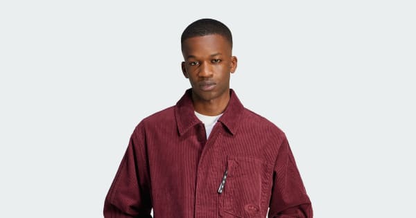 adidas Originals 90s Corduroy Chore Coat Burgundy adidas Australia