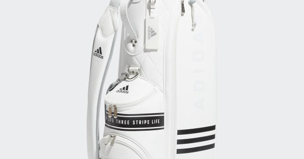 adidas THE THREE STRIPES キャディバッグ ホワイト Amazon.co.jp: スリーストライプス コーデュラ キャディバッグ