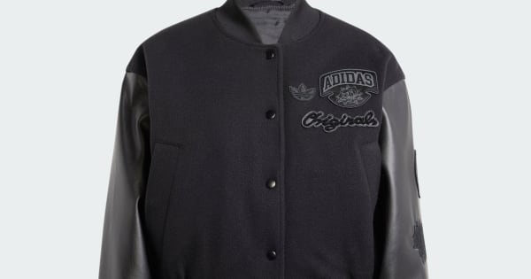 adidas Oversized Collegiate Jacket - Black | Free Shipping with