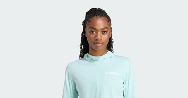 adidas Terrex Multi Climacool Hooded Long Sleeve Top - Turquoise