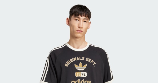 adidas 3-Stripes Originals Dept. Graphic Tee - Black | Free