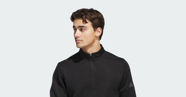 adidas Ultimat365 DWR Textured Quarter-Zip Pullover - Black | Free