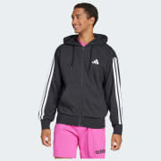 Essentials 3-Stripes French Terry Full-Zip Hoodie
