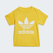 62860アディダスTシャツ三つ葉黄色サイズO