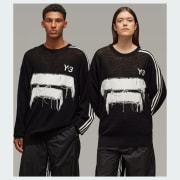 adidas Y-3 Graphic Knit Crew Sweater - Grey | Free Shipping adidas Y-3 Graphic Knit Crew Sweater - Grey | Free Shipping