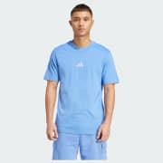 adidas Essentials Small Logo Single Jersey Tee - Blue | Free