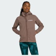 adidas Terrex Xperior Softshell Fleece Hooded Jacket - Brown