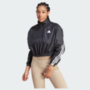 adidas Future Icons 3-Stripes Woven 1/4 Zip Jacket - Black