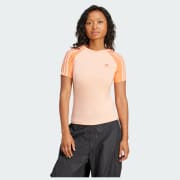 adidas Adicolor 3-Stripes Raglan Slim Tee - White | Free