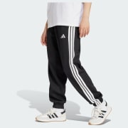 adidas Essentials 3-Stripes Fleece Loose-Fit Pants - Black