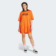 【ADIDAS】Original Long Sleeve Mini Dress - Orange / JF826 adidas Originals MINI DRESS - Jersey dress - multicolor