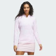 adidas Ultimate365 Printed Quarter-Zip Mock Neck Top - White