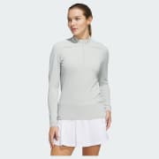 adidas Ultimate365 Solid Quarter-Zip Mock Polo Shirt - White