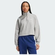 【使い勝手の良い】 Sweatshirt Fleece Zip 1/2 Essentials adidas - Free | Brown ジャケット・アウター