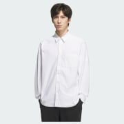 アディダス プレミアム カジュアル 軽量 ニット 長袖シャツ - ホワイト アディダス プレミアム カジュアル 軽量 ニット 長袖シャツ - ホワイト