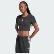 Tシャツ・カットソー adidas Essential Lip Crop Tee White IY9666 adidas Essentials Crop Tee - White | Free Shipping with