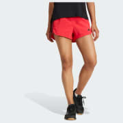 adidas Women's Pacer 3-Stripes Woven Shorts, Focus Orange