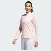 adidas Beyond Two-Tone Mesh Mock Shirt - Pink | Free