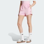 【ADIDAS】Pinstripe Satin Short Pants - Brown / KC4236 adidas Originals Pinstripe Satin Shorts Women's Lifestyle