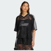 adidas レースジャージ グレー ハイネック クロップドジャージ XL