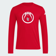 adidas ST. JOHN'S UNIVERSITY MEN'S LONG SLEEVE PREGAME TEE - Red