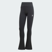 アディダス エッセンシャルズ リブ フレアパンツ - ブラック