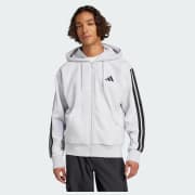 Essentials 3-Stripes Fleece Hoodie - Black | Free Shipping