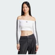 ◆国内発送◆【adidas】オフショルダーTシャツ レディース アディカラー オフショルダー 長袖Tシャツ ブラック