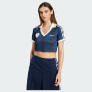 ★adidas★ Retro Sports Cricket Inspired Crop Jersey Brown K adidas Originals Retro Sports Cricket-inspired Cropped