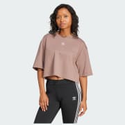 adidas Essentials Crop Tee - Brown | Free Shipping with