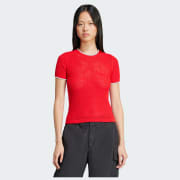 adidas Originals Premium Crochet Cali Tee - Red | adidas Türkiye