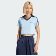 ★ adidas★ Football Jacquard V-Neck Crop Polo Shirt White Adidas - Adicolor Football Jacquard V-Neck Polo in White – Stoy