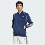 adidas SST Adicolor Velour Track Top - Blue | Free Shipping