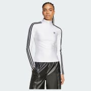 Tシャツ・カットソー ADIDAS ADICOLOR 3S LONG SLEEVE CROP TEE 5FT1690 adidas Adicolor 3-Stripes Regular Long Sleeve Tee - Red