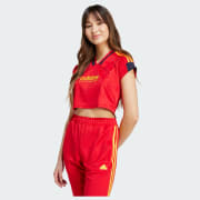 adidas Koszulka Tiro Cut 3-Stripes Crop - Niebieski | adidas