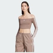 アディダス アディカラー オフショルダー 長袖Tシャツ - ブラウン