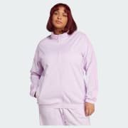 adidas Tricot 3-Stripes Track Jacket (Plus Size) - Purple