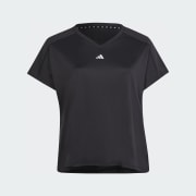 AEROREADY Train Essentials Minimal Branding V-Neck Tee (Plus Size)