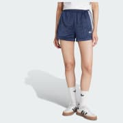 【ADIDAS】Pinstripe Satin Short Pants - Brown / KC4236 adidas Originals Pinstripe Satin Shorts Women's Lifestyle