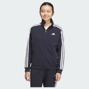 アディダス adidas レディス スリーストライプス ルーズフィット ダブルニット トラックトップ JW9787 (ネイビー) アディダス adidas レディス スリーストライプス ルーズフィット