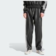 【新品同様】adidas ファイヤーバード トラックパンツ フェイクレザー 黒 国内正規品 adidas Originals XL フェイクレザー アディカラー