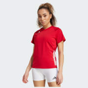 adidas HILO Short Sleeve Volleyball Jersey - Red | Free