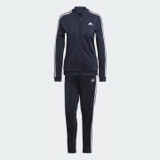 adidas Essentials 3-Stripes Track Suit - Black | Free